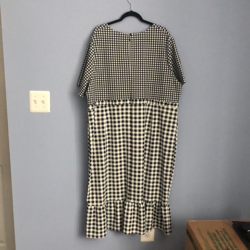 ASOS Size 22 Short Sleeve Black and White Gingham Maxi Dress - Picture 7 of 8